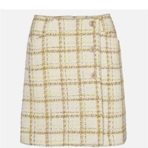 Plaid Button-Front Skirt